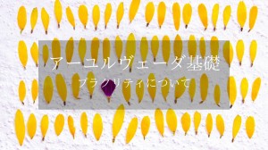 アーユルヴェーダ基礎［体質論:プラクリティについて］